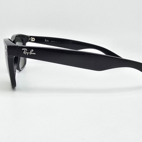 Ray-Ban RB2132 901 Wayfarer Black Frame G-15 Green Glass Lens Sunglasses Italy - Picture 3 of 13